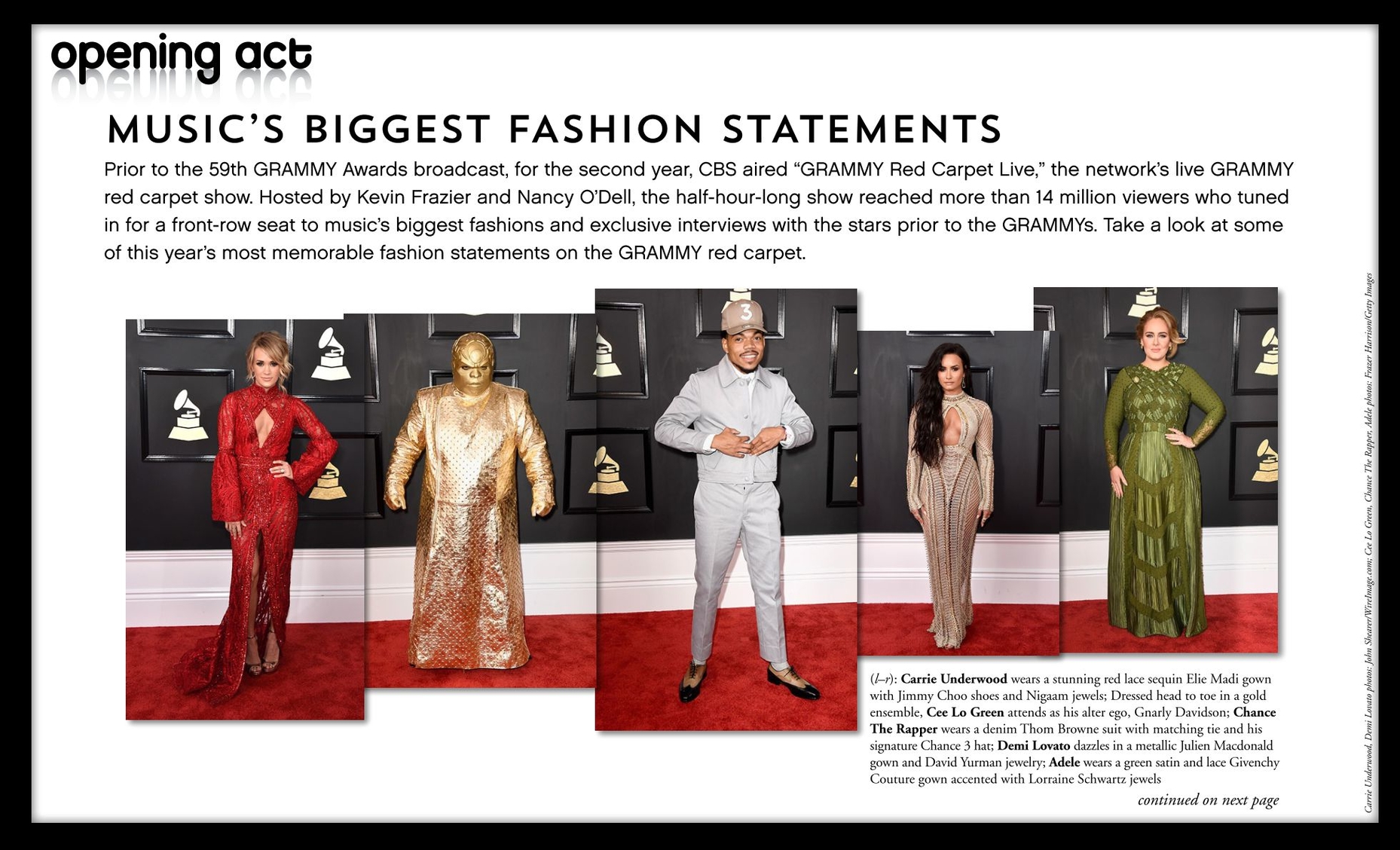 Grammy Fashion on the red carpet. Entertainment and Sports Today