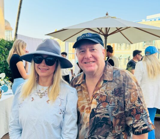 Oscar Winning Actress Mira Sorvino & Grammy Winning Singer Elijah Blake @GBK EMMY Awards Gift Lounge